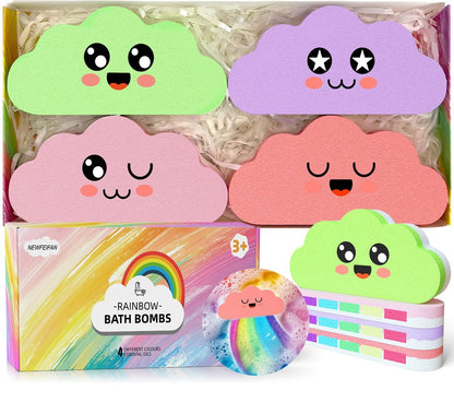 Rainbow Bath Bombs for Kids – Colorful Fizzing Toys with Surprise Colors – Safe & Non-Toxic DIY Bath Time STEM Activity – Gift for Boys & Girls Ages 3-12