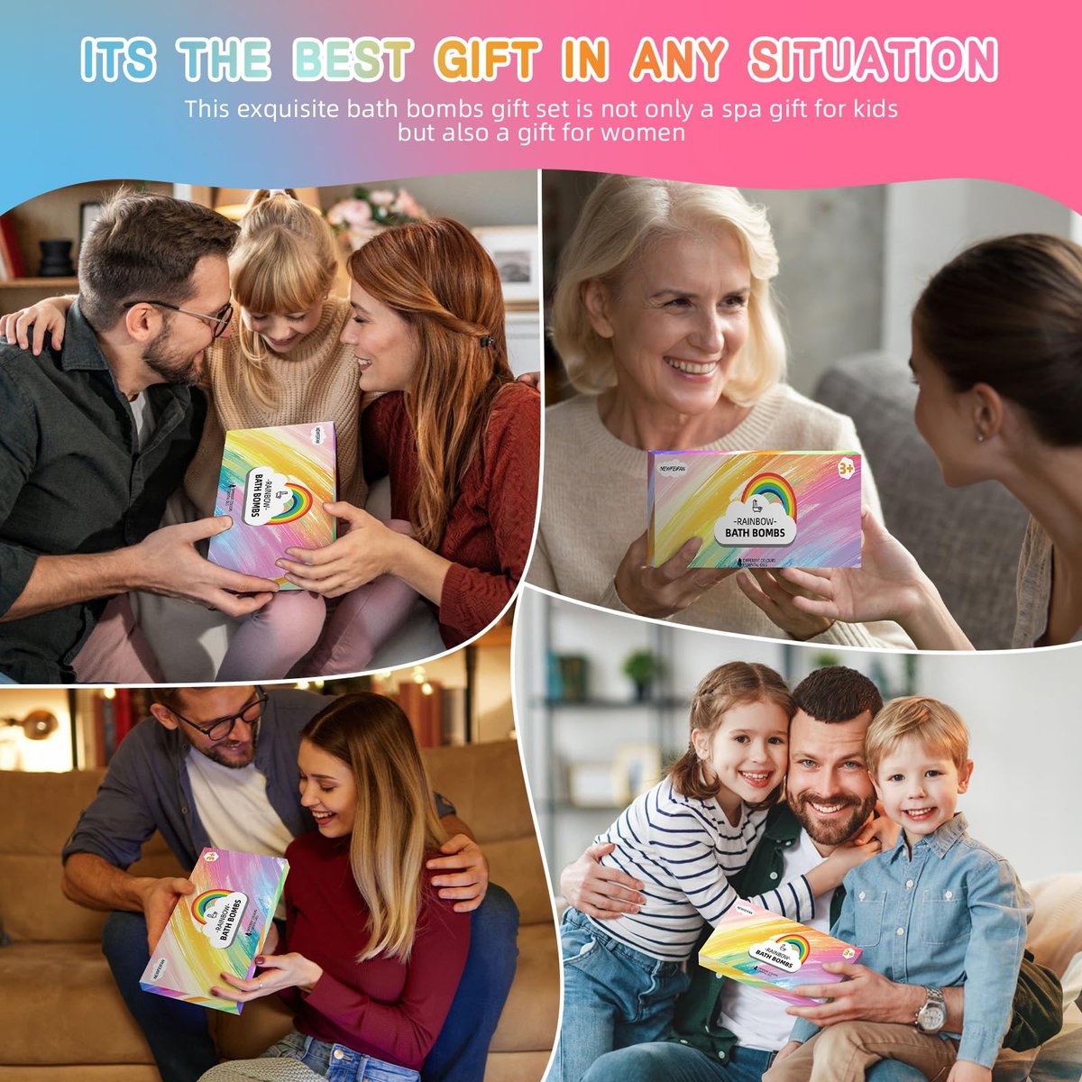 Rainbow Bath Bombs for Kids – Colorful Fizzing Toys with Surprise Colors – Safe & Non-Toxic DIY Bath Time STEM Activity – Gift for Boys & Girls Ages 3-12 - görsel 13