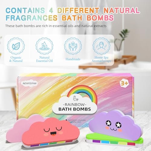 Rainbow Bath Bombs for Kids – Colorful Fizzing Toys with Surprise Colors – Safe & Non-Toxic DIY Bath Time STEM Activity – Gift for Boys & Girls Ages 3-12 - görsel 6