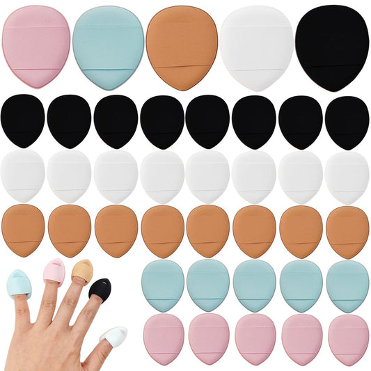 ROYHOO 75PCS Finger Powder Puff Mini Makeup – 75-Piece Value Pack: A generous quantity ensures you always have a – Image 1