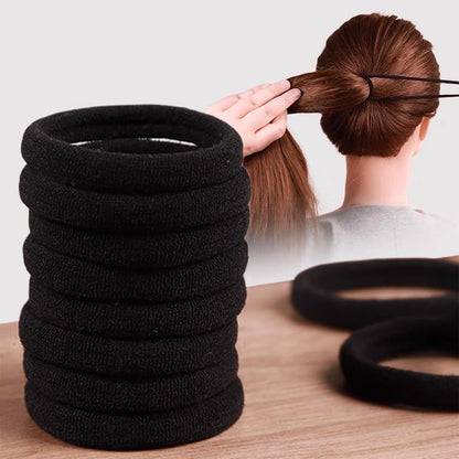 200PCS Black Hair Ties – Seamless, No Damage Elastic Bands for Ponytails, Workouts & Daily Use – Soft Nylon Hair Ties for Thick, Curly, or Fine Hair – Women, Men, Kids, Toddlers