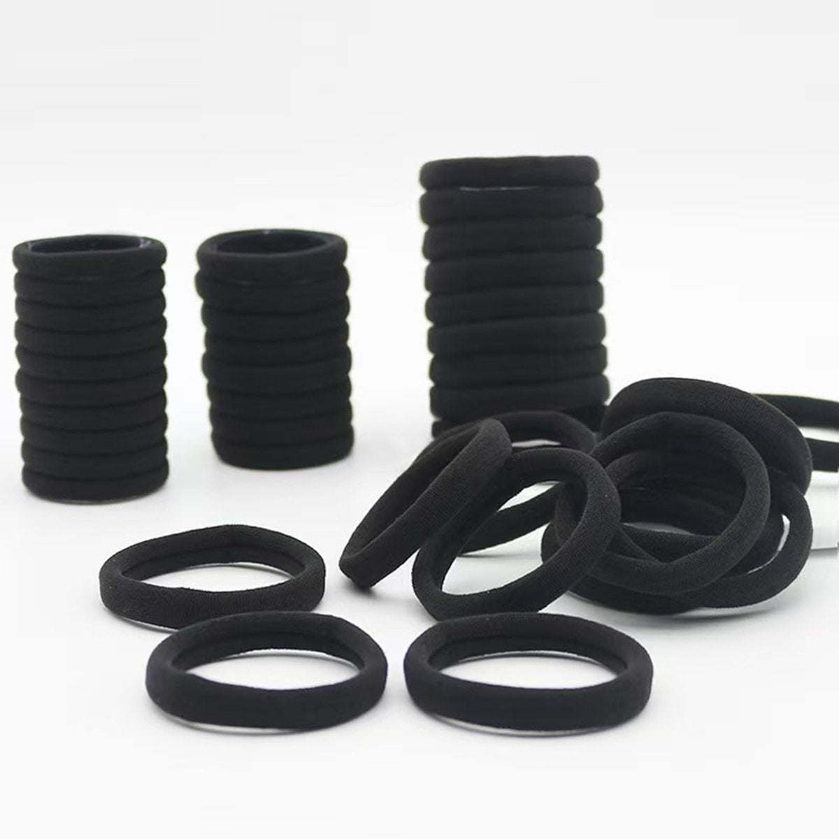 200PCS Black Hair Ties – Seamless, No Damage Elastic Bands for Ponytails, Workouts & Daily Use – Soft Nylon Hair Ties for Thick, Curly, or Fine Hair – Women, Men, Kids, Toddlers - görsel 7