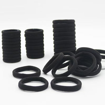 200PCS Black Hair Ties – Seamless, No Damage Elastic Bands for Ponytails, Workouts & Daily Use – Soft Nylon Hair Ties for Thick, Curly, or Fine Hair – Women, Men, Kids, Toddlers