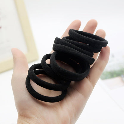 200PCS Black Hair Ties – Seamless, No Damage Elastic Bands for Ponytails, Workouts & Daily Use – Soft Nylon Hair Ties for Thick, Curly, or Fine Hair – Women, Men, Kids, Toddlers