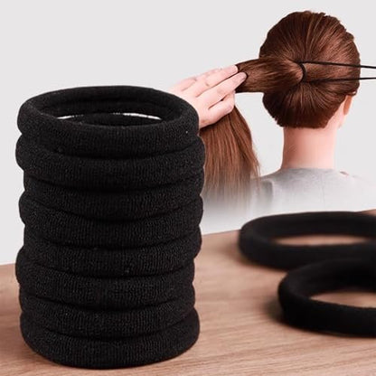 200PCS Black Hair Ties – Seamless, No Damage Elastic Bands for Ponytails, Workouts & Daily Use – Soft Nylon Hair Ties for Thick, Curly, or Fine Hair – Women, Men, Kids, Toddlers