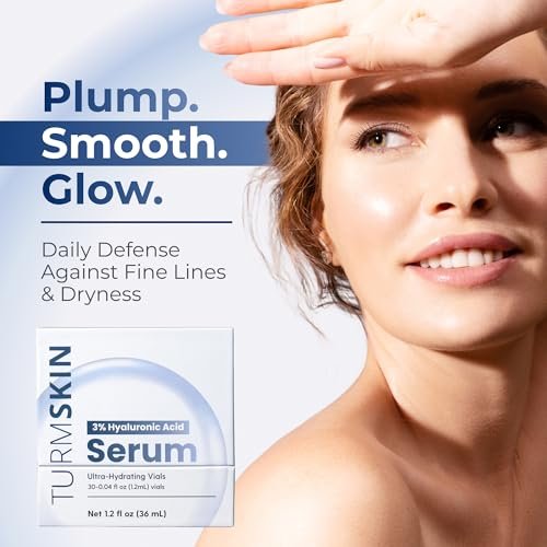 TURMSKIN Hyaluronic Acid Serum Ampoules [Ultra Hydrating Vials] – 3% Hyaluron Booster for Glass Skin & Anti-Aging – 24-Hour Hydration – Triple Hyaluronic Complex for Face Skin Repair & Renew Avelisse