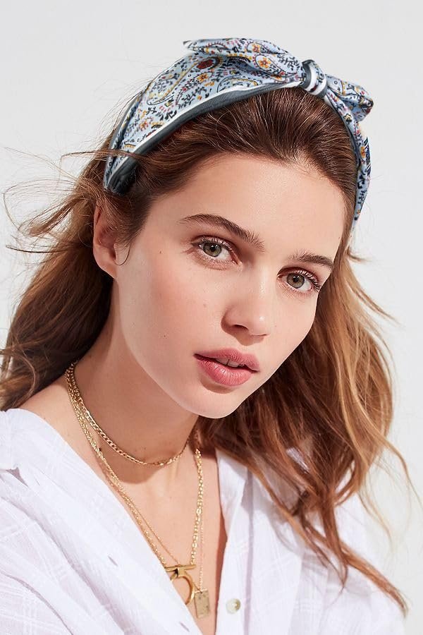AIBFRID 3-Piece Boho Bow Headbands Set – Wide Knotted Non-Slip Floral Hairbands for Women and Girls (Black, Blue, Beige) - görsel 12