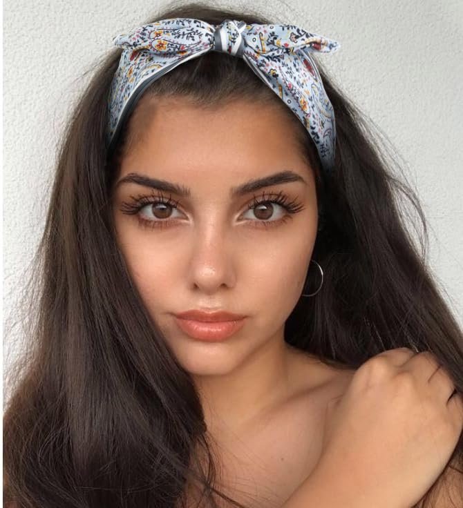 AIBFRID 3-Piece Boho Bow Headbands Set – Wide Knotted Non-Slip Floral Hairbands for Women and Girls (Black, Blue, Beige) - görsel 13