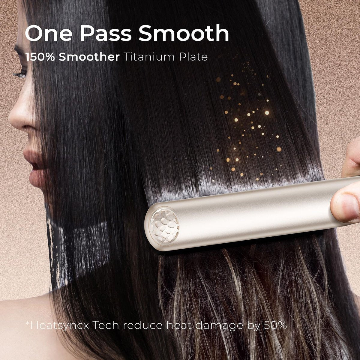 TYMO Titanium Flat Iron Hair Straightener - 1 Inch Professional Travel Straightener with 10s Heat Up, 32 Temperature Settings, Dual Voltage & LED Display Avelisse