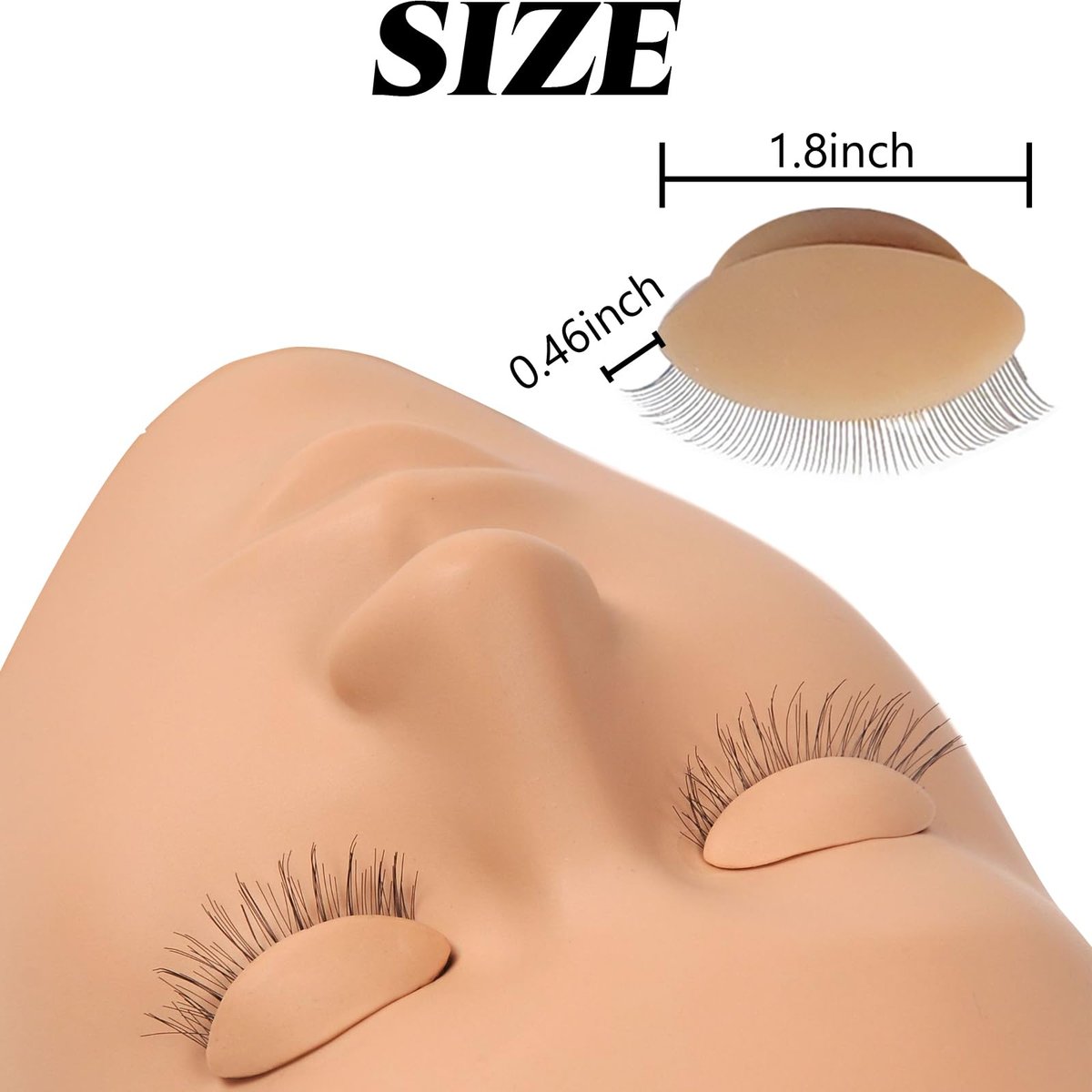 RONYOUNG 12PCS Replacement Eyelids for Mannequin Head – Removable Realistic Silicone Eyelids with Eyelashes for Eyelash Training Practice & Makeup Eyelash Extensions (Tan) - görsel 3