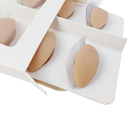 RONYOUNG 12PCS Replacement Eyelids for Mannequin Head – Removable Realistic Silicone Eyelids with Eyelashes for Eyelash Training Practice & Makeup Eyelash Extensions (Tan)