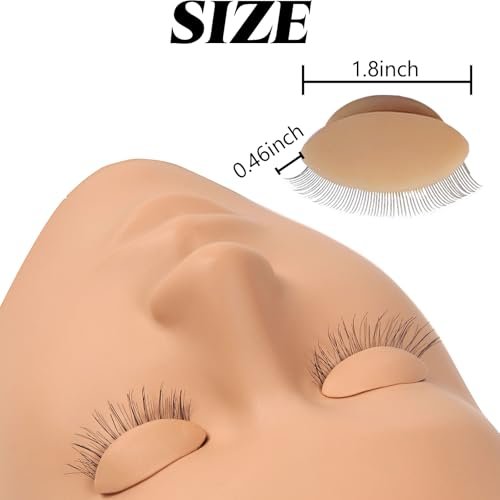 RONYOUNG 12PCS Replacement Eyelids for Mannequin Head – Removable Realistic Silicone Eyelids with Eyelashes for Eyelash Training Practice & Makeup Eyelash Extensions (Tan) - görsel 4