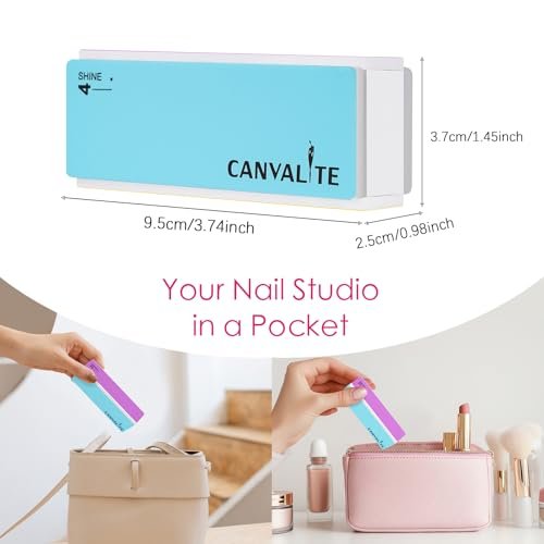 CANVALITE Nail Files and Buffers Set - 14pcs Manicure Kit for Natural Nail Care, Shapes, Smooths, and Shines with 100/180 Grit Emery Boards and Polishing Buffing Block - görsel 12