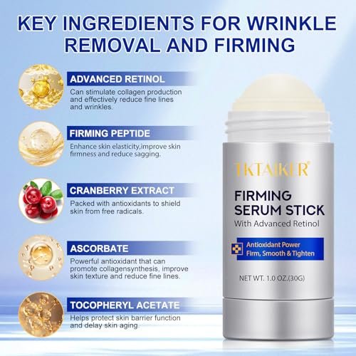 Advanced Retinol Firming Stick – Antioxidant-Enriched Peptide Stick to Visibly Tighten and Firm Wrinkles and Laugh Lines, Visible Results in 3-4 Weeks, 1.0 Oz - görsel 8