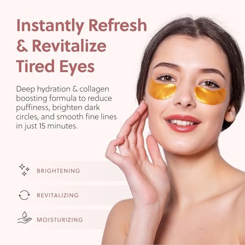 QUIA Hydrogel Eye Patches with Collagen – Depuff, Smooth Fine Lines & Hydrate in 15 Minutes – No-Slip, Soothing Formula – 20 Pairs for All Skin Types Avelisse