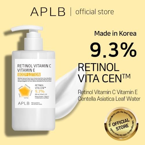 APLB Retinol Vitamin C Vitamin E Body Lotion - RETINOL VITA CEN™ 9.3% - Korean Skincare for Long-Lasting Hydration, Wrinkle Care, and Improved Skin Texture - 10.14 Fl Oz - görsel 4