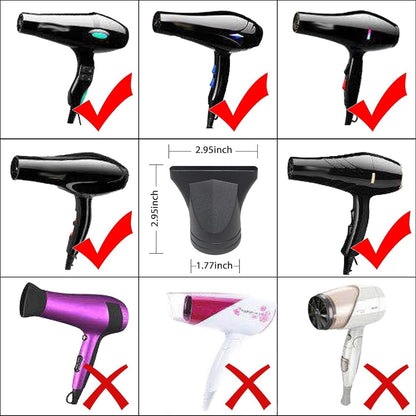 Universal Hair Dryer Concentrator Nozzle Attachment - Black Plastic Blower Nozzle for 4.2-4.6cm Diameter Dryers