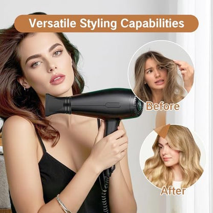 Universal Hair Dryer Concentrator Nozzle Attachment - Black Plastic Blower Nozzle for 4.2-4.6cm Diameter Dryers