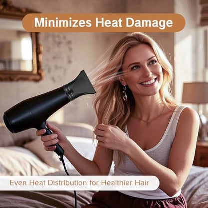 Universal Hair Dryer Concentrator Nozzle Attachment - Black Plastic Blower Nozzle for 4.2-4.6cm Diameter Dryers
