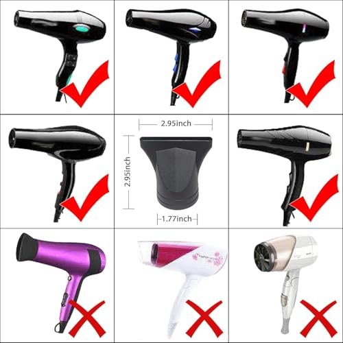 Universal Hair Dryer Concentrator Nozzle Attachment - Black Plastic Blower Nozzle for 4.2-4.6cm Diameter Dryers - görsel 14