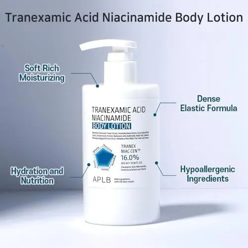 APLB Tranexamic Acid Niacinamide Body Lotion | TRANEX NIAC CEN™ 16.0% | Korean Skincare for Brightening & Hydration (10.14 fl oz) Avelisse