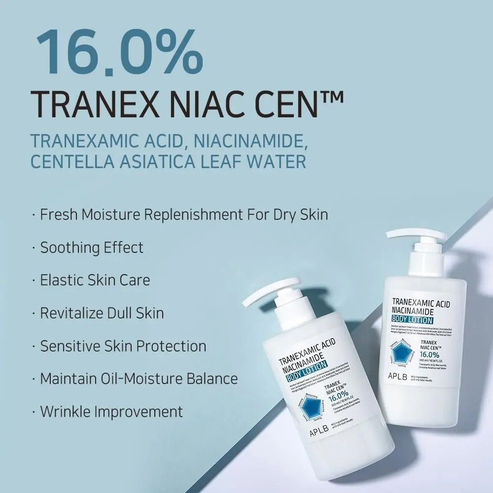 APLB Tranexamic Acid Niacinamide Body Lotion | TRANEX NIAC CEN™ 16.0% | Korean Skincare for Brightening & Hydration (10.14 fl oz) Avelisse