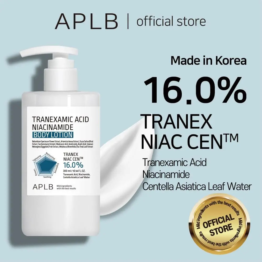 APLB Tranexamic Acid Niacinamide Body Lotion | TRANEX NIAC CEN™ 16.0% | Korean Skincare for Brightening & Hydration (10.14 fl oz) Avelisse