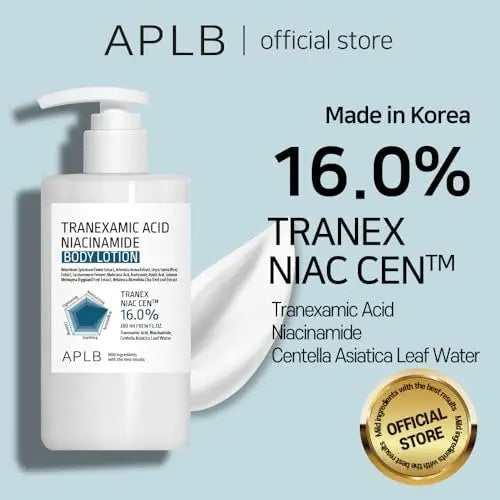 APLB Tranexamic Acid Niacinamide Body Lotion | TRANEX NIAC CEN™ 16.0% | Korean Skincare for Brightening & Hydration (10.14 fl oz) Avelisse