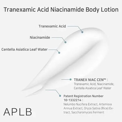 APLB Tranexamic Acid Niacinamide Body Lotion | TRANEX NIAC CEN™ 16.0% | Korean Skincare for Brightening & Hydration (10.14 fl oz) Avelisse