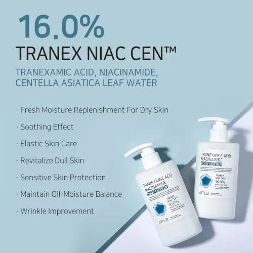 APLB Tranexamic Acid Niacinamide Body Lotion | TRANEX NIAC CEN™ 16.0% | Korean Skincare for Brightening & Hydration (10.14 fl oz) Avelisse
