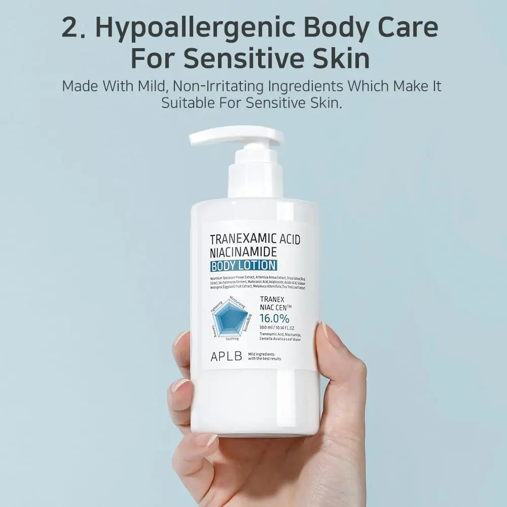 APLB Tranexamic Acid Niacinamide Body Lotion | TRANEX NIAC CEN™ 16.0% | Korean Skincare for Brightening & Hydration (10.14 fl oz) Avelisse