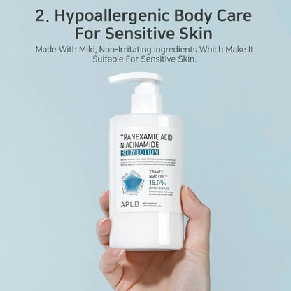APLB Tranexamic Acid Niacinamide Body Lotion | TRANEX NIAC CEN™ 16.0% | Korean Skincare for Brightening & Hydration (10.14 fl oz) Avelisse