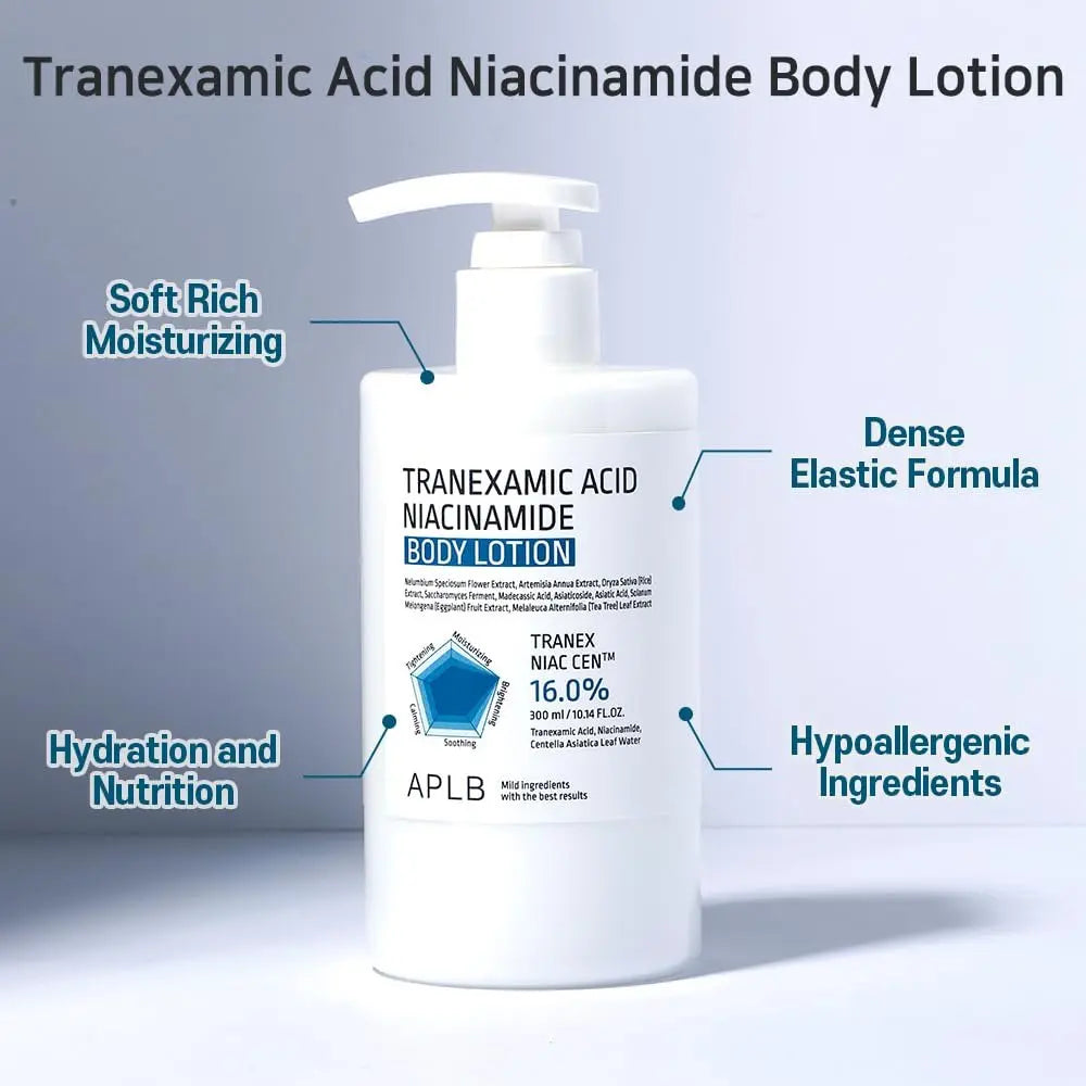 APLB Tranexamic Acid Niacinamide Body Lotion | TRANEX NIAC CEN™ 16.0% | Korean Skincare for Brightening & Hydration (10.14 fl oz) Avelisse