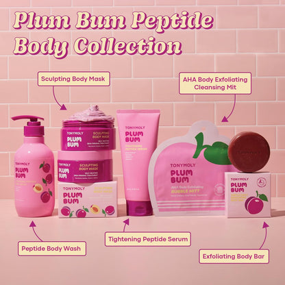 TONYMOLY Plum Bum Peptide Hydrating Body Wash – Moisturizing & Nourishing Cleanser with Plum Extract, Peptides & Glycerin – Gentle Korean Body Wash for Soft, Smooth, Radiant Skin, 13.5 fl oz Avelisse