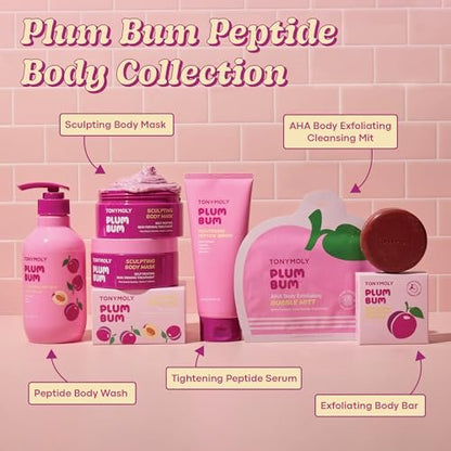 TONYMOLY Plum Bum Peptide Hydrating Body Wash – Moisturizing & Nourishing Cleanser with Plum Extract, Peptides & Glycerin – Gentle Korean Body Wash for Soft, Smooth, Radiant Skin, 13.5 fl oz Avelisse