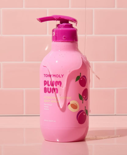 TONYMOLY Plum Bum Peptide Hydrating Body Wash – Moisturizing & Nourishing Cleanser with Plum Extract, Peptides & Glycerin – Gentle Korean Body Wash for Soft, Smooth, Radiant Skin, 13.5 fl oz Avelisse