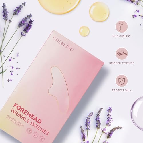 Chialing Forehead Wrinkle Patches – Reusable Overnight Smoothing Silicone Tape with Lavender Oil, Reduce Fine Lines & Prevent Creases, Non-Invasive Facial Pads, Pack of 4 Avelisse
