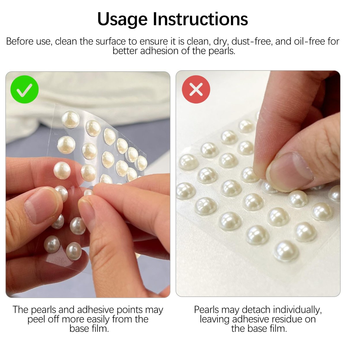 1982 Pcs Self-Adhesive Pearl Stickers - White Acrylic Pearl Gems for Crafts, Face, Hair, Makeup, Nail Art - görsel 11