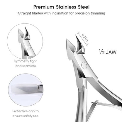5 Packs Cuticle Trimmer, Professional Stainless Steel Cuticle Nippers for Fingernails and Toenails - Flauntia