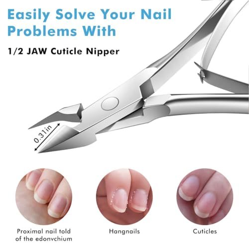 5 Packs Cuticle Trimmer, Professional Stainless Steel Cuticle Nippers for Fingernails and Toenails - Flauntia - görsel 6
