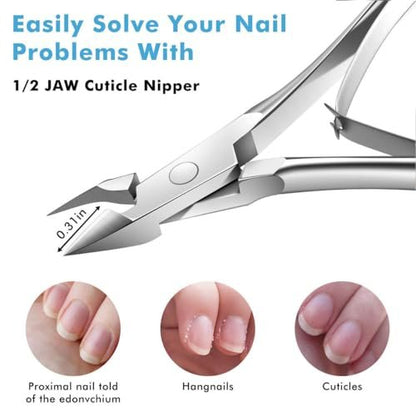 5 Packs Cuticle Trimmer, Professional Stainless Steel Cuticle Nippers for Fingernails and Toenails - Flauntia
