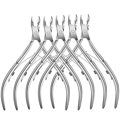 5 Packs Cuticle Trimmer, Professional Stainless Steel Cuticle Nippers for Fingernails and Toenails - Flauntia