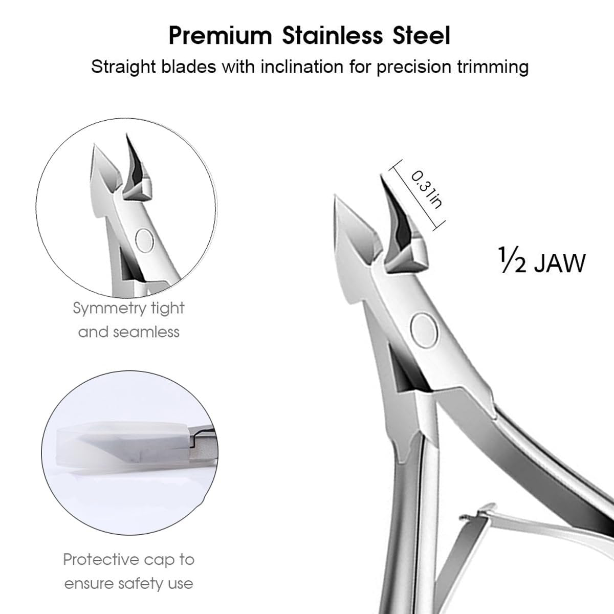 5 Packs Cuticle Trimmer, Professional Stainless Steel Cuticle Nippers for Fingernails and Toenails - Flauntia - görsel 3