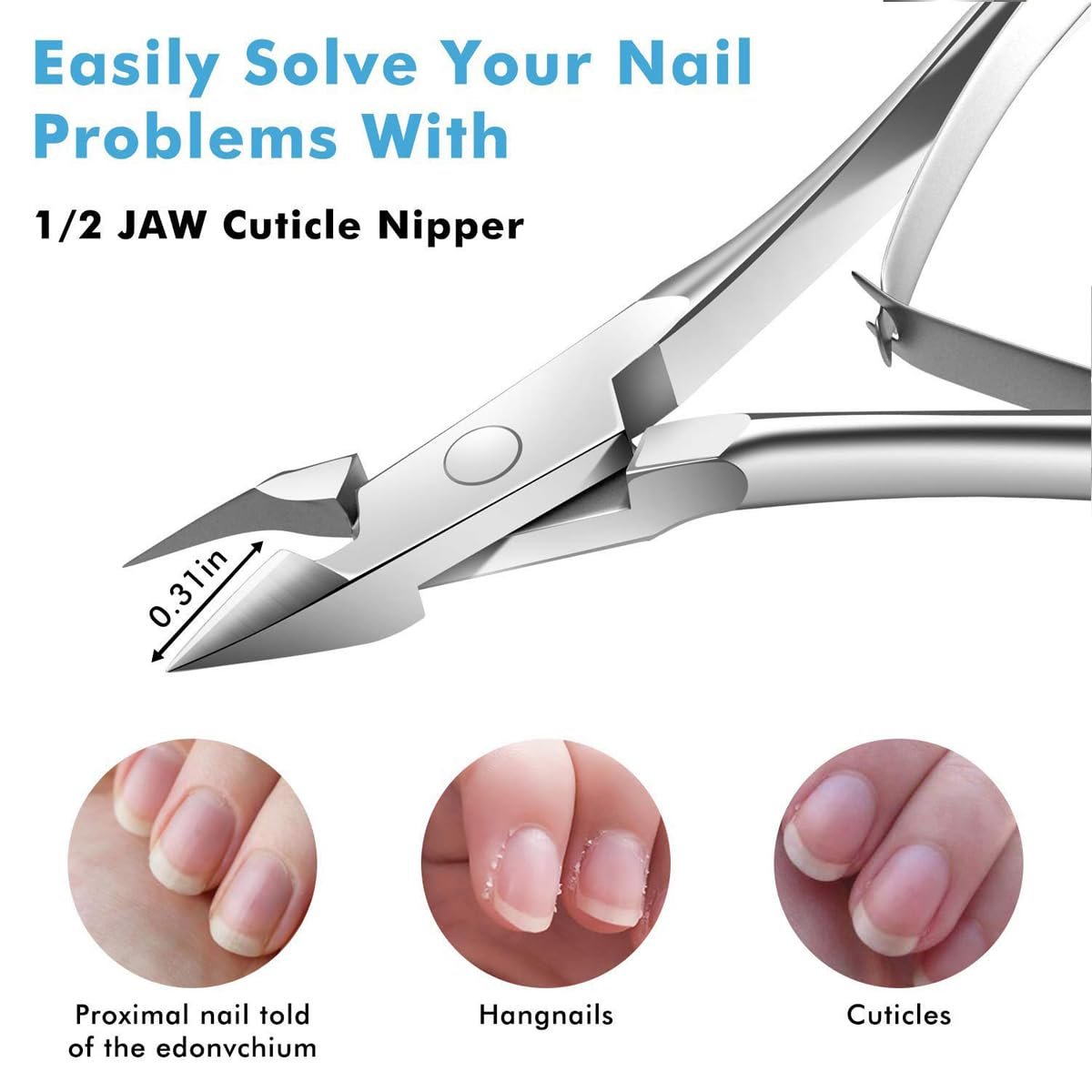 5 Packs Cuticle Trimmer, Professional Stainless Steel Cuticle Nippers for Fingernails and Toenails - Flauntia - görsel 5