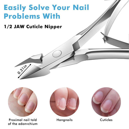 5 Packs Cuticle Trimmer, Professional Stainless Steel Cuticle Nippers for Fingernails and Toenails - Flauntia