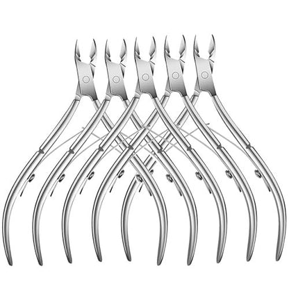 5 Packs Cuticle Trimmer, Professional Stainless Steel Cuticle Nippers for Fingernails and Toenails - Flauntia