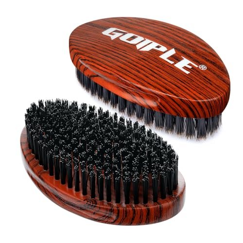 360 Curved Wave Brush for Men & Beard – Hard Palm Wave Hair Brush, Wave Styler for Wolfing, 360 Wolfin Pro Nylon Hard Bristle Brush for Barbers & Daily Use, Black Hair (Red) - görsel 2