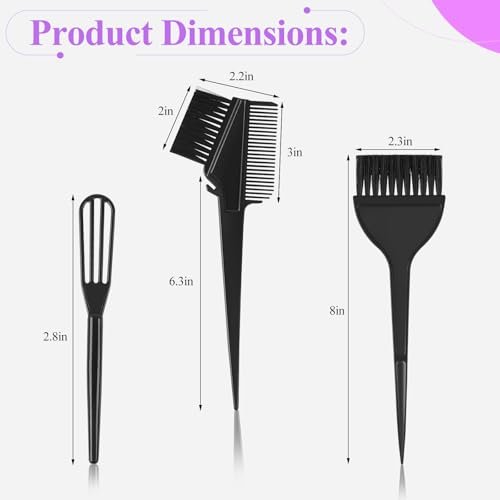 19-Piece Hair Dye Kit with Brush, Bowl, Clips, Ear Muffs, Gloves, Scarf & Shower Cap – Professional Home Hair Coloring Set - görsel 4