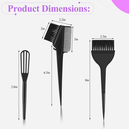 19-Piece Hair Dye Kit with Brush, Bowl, Clips, Ear Muffs, Gloves, Scarf & Shower Cap – Professional Home Hair Coloring Set