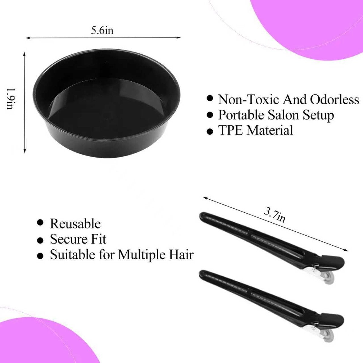 19-Piece Hair Dye Kit with Brush, Bowl, Clips, Ear Muffs, Gloves, Scarf & Shower Cap – Professional Home Hair Coloring Set - görsel 5